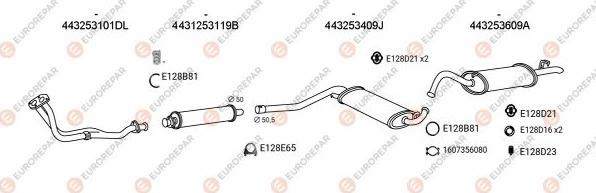 EUROREPAR EXH100028 - Система випуску ОГ autocars.com.ua