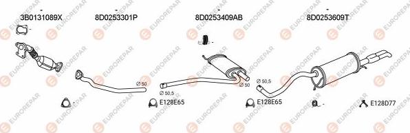 EUROREPAR EXH100035 - Система випуску ОГ autocars.com.ua