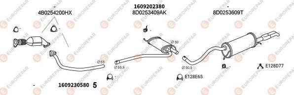 EUROREPAR EXH100036 - Система випуску ОГ autocars.com.ua