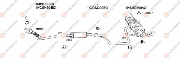 EUROREPAR EXH100043 - Система випуску ОГ autocars.com.ua