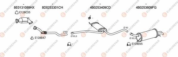 EUROREPAR EXH100059 - Система випуску ОГ autocars.com.ua