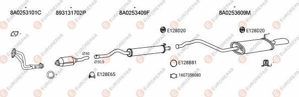 EUROREPAR EXH100060 - Система випуску ОГ autocars.com.ua