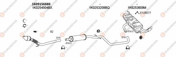 EUROREPAR EXH100071 - Система випуску ОГ autocars.com.ua