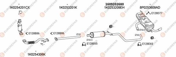 EUROREPAR EXH100090 - Система випуску ОГ autocars.com.ua