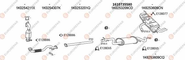 EUROREPAR EXH100093 - Система випуску ОГ autocars.com.ua
