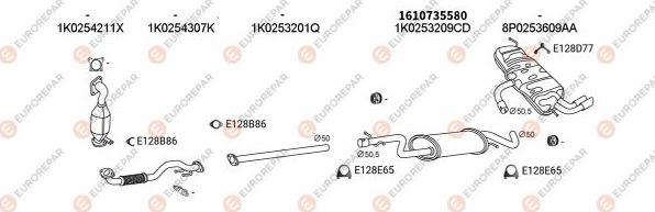 EUROREPAR EXH100094 - Система випуску ОГ autocars.com.ua