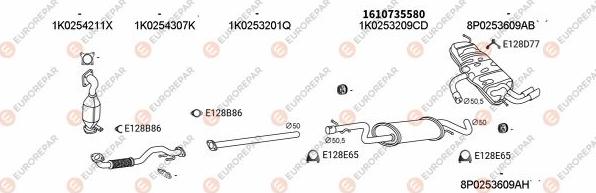 EUROREPAR EXH100096 - Система випуску ОГ autocars.com.ua