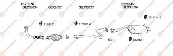 EUROREPAR EXH100099 - Система випуску ОГ autocars.com.ua