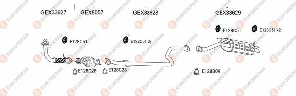 EUROREPAR EXH100100 - Система випуску ОГ autocars.com.ua