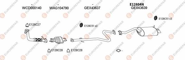 EUROREPAR EXH100135 - Система випуску ОГ autocars.com.ua