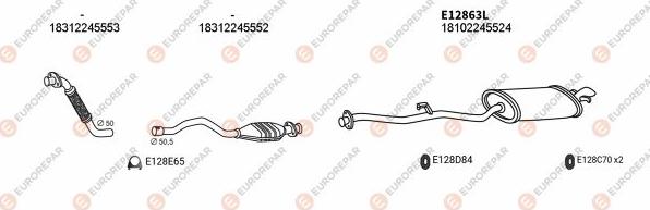 EUROREPAR EXH100166 - Система випуску ОГ autocars.com.ua