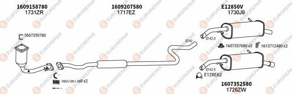 EUROREPAR EXH100198 - Система випуску ОГ autocars.com.ua