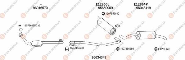 EUROREPAR EXH100353 - Система випуску ОГ autocars.com.ua
