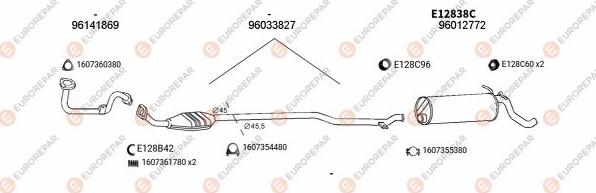 EUROREPAR EXH100452 - Система випуску ОГ autocars.com.ua