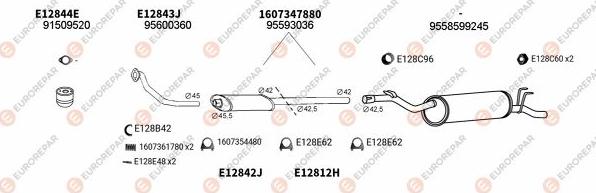 EUROREPAR EXH100460 - Система випуску ОГ autocars.com.ua
