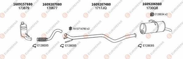 EUROREPAR EXH100462 - Система выпуска ОГ avtokuzovplus.com.ua