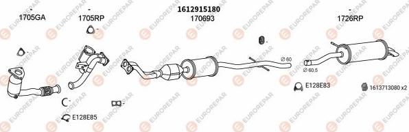EUROREPAR EXH100467 - Система випуску ОГ autocars.com.ua