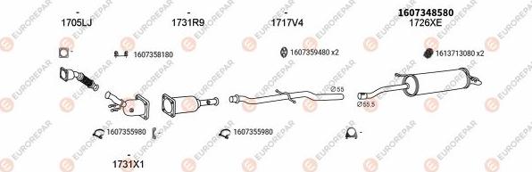 EUROREPAR EXH100474 - Система випуску ОГ autocars.com.ua