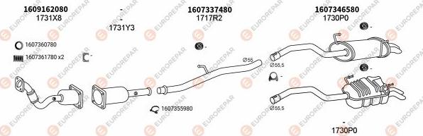 EUROREPAR EXH100476 - Система випуску ОГ autocars.com.ua