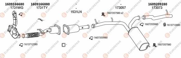 EUROREPAR EXH100577 - Система випуску ОГ autocars.com.ua