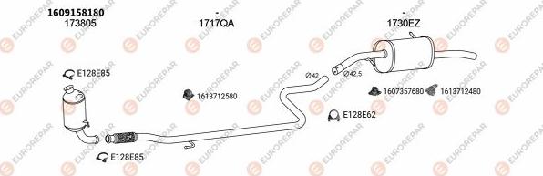 EUROREPAR EXH100580 - Система випуску ОГ autocars.com.ua