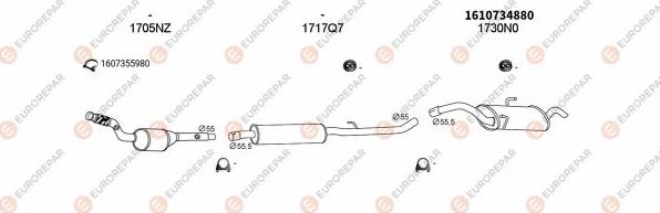 EUROREPAR EXH100581 - Система випуску ОГ autocars.com.ua