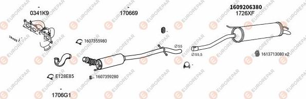 EUROREPAR EXH100585 - Система випуску ОГ autocars.com.ua