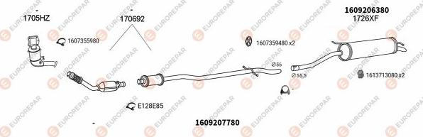EUROREPAR EXH100587 - Система випуску ОГ autocars.com.ua