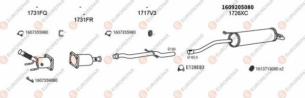 EUROREPAR EXH100589 - Система випуску ОГ autocars.com.ua