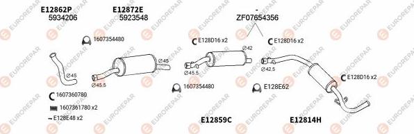 EUROREPAR EXH100667 - Система випуску ОГ autocars.com.ua
