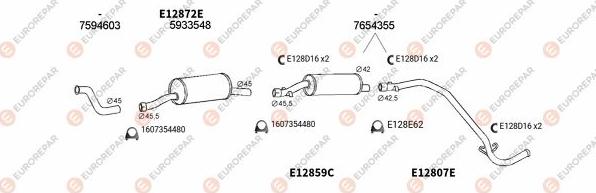 EUROREPAR EXH100668 - Система випуску ОГ autocars.com.ua