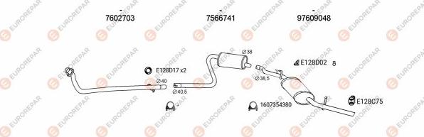 EUROREPAR EXH100683 - Система випуску ОГ autocars.com.ua