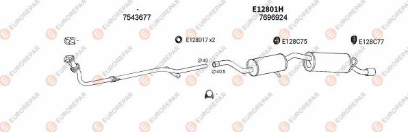 EUROREPAR EXH100770 - Система випуску ОГ autocars.com.ua