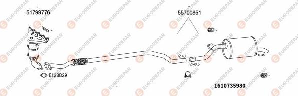 EUROREPAR EXH100780 - Система випуску ОГ autocars.com.ua