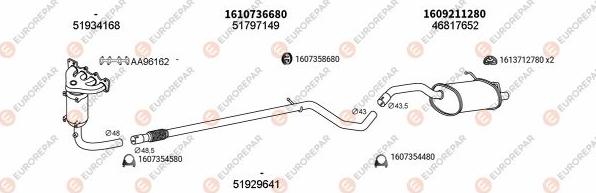 EUROREPAR EXH100835 - Система випуску ОГ autocars.com.ua