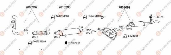 EUROREPAR EXH100840 - Система выпуска ОГ avtokuzovplus.com.ua