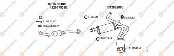 EUROREPAR EXH100848 - Система випуску ОГ autocars.com.ua