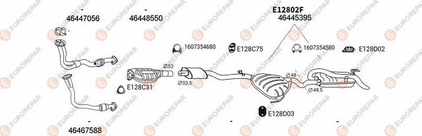 EUROREPAR EXH100850 - Система випуску ОГ autocars.com.ua