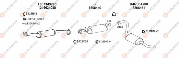 EUROREPAR EXH100862 - Система выпуска ОГ avtokuzovplus.com.ua