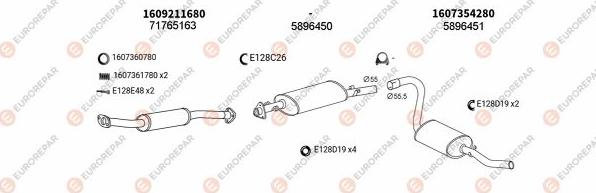 EUROREPAR EXH100866 - Система випуску ОГ autocars.com.ua