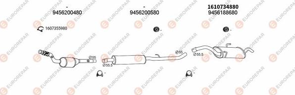EUROREPAR EXH100880 - Система випуску ОГ autocars.com.ua