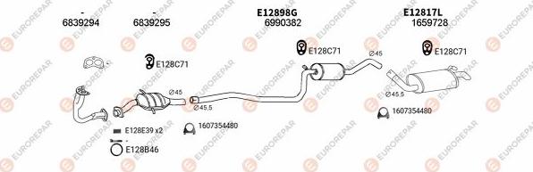 EUROREPAR EXH100941 - Система выпуска ОГ avtokuzovplus.com.ua