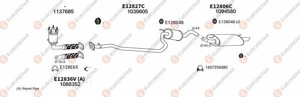 EUROREPAR EXH100945 - Система випуску ОГ autocars.com.ua