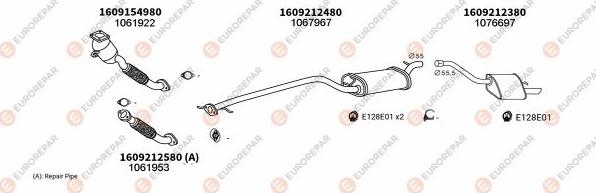 EUROREPAR EXH100953 - Система випуску ОГ autocars.com.ua