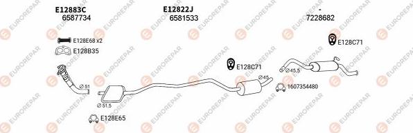 EUROREPAR EXH101050 - Система випуску ОГ autocars.com.ua