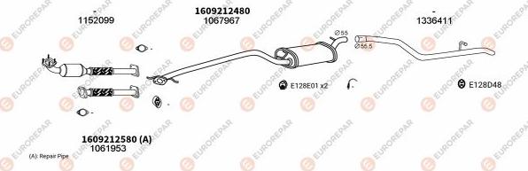 EUROREPAR EXH101061 - Система випуску ОГ autocars.com.ua