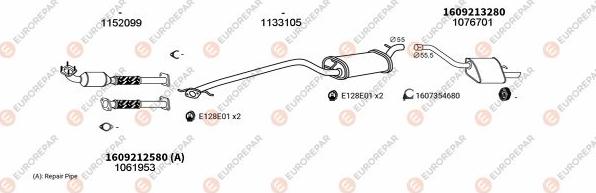 EUROREPAR EXH101092 - Система випуску ОГ autocars.com.ua