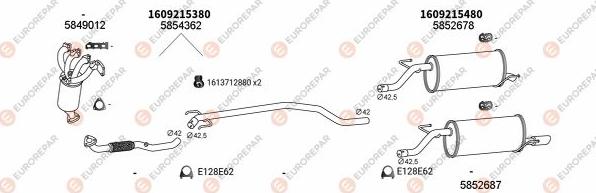 EUROREPAR EXH101389 - Система випуску ОГ autocars.com.ua