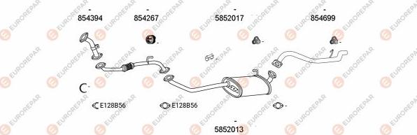 EUROREPAR EXH101395 - Система випуску ОГ autocars.com.ua