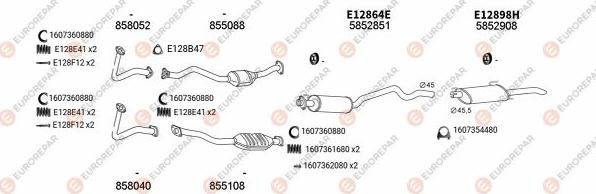 EUROREPAR EXH101427 - Система випуску ОГ autocars.com.ua